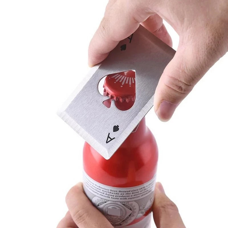 New Stainless Steel Metal Poker Game Waterproof Blackjack Game Toss Durable Silver Card Poker Opener