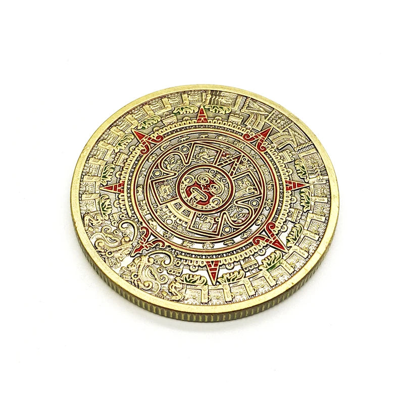 Mayan Aztec Calendar Gold Coin Fidget Toys for Anxiety ADHD EDC Gadgets Finger Skill Juguetes Antiestrés Ansiedad