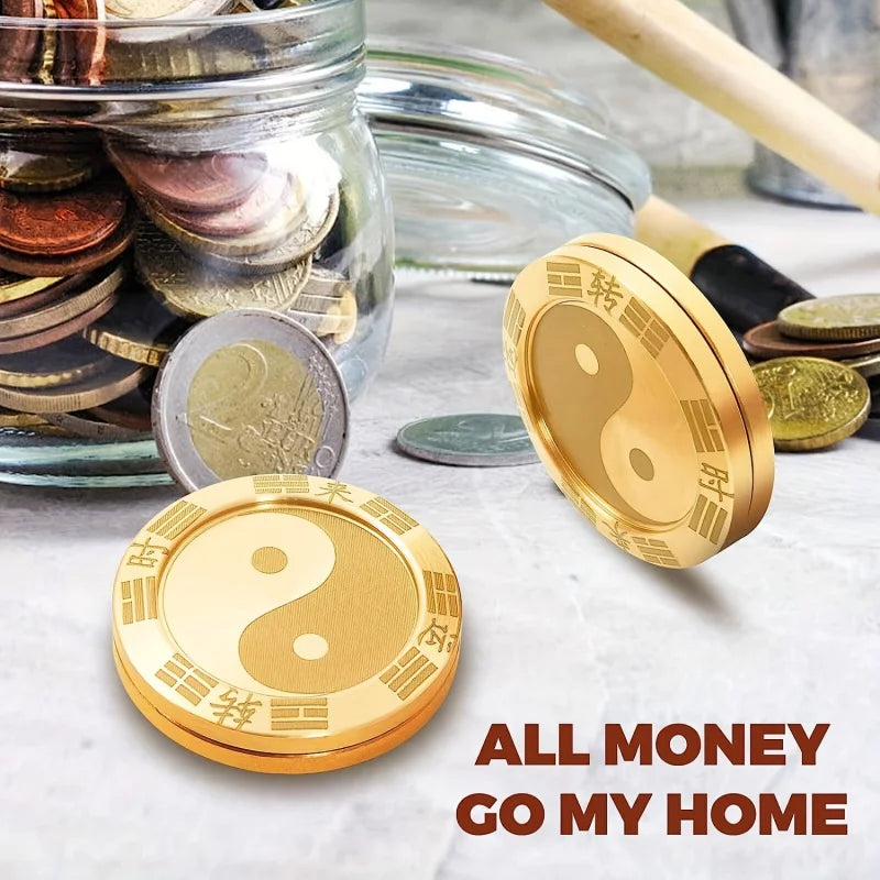 Relax and Improve Your Luck with Metal Fidget Spinners, Lucky Coins, Tai Chi Symbols, Tactile Toys, and Relieve Teenage Fun