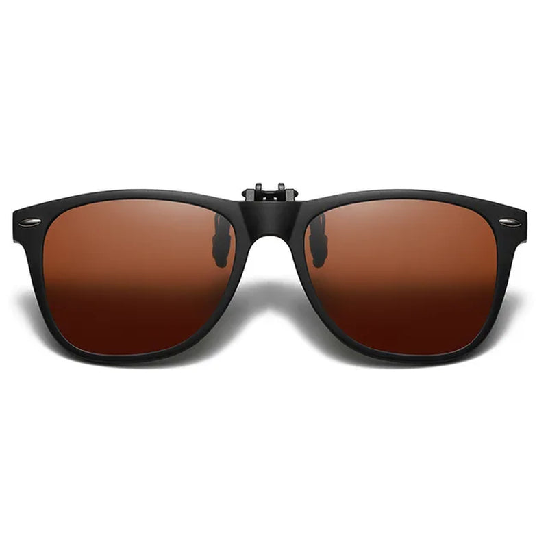 Square Polarized Clip on Sunglasses Men Flip up Photochromic Sunglasses Driver anti Glare Goggles Night Vision Glasses
