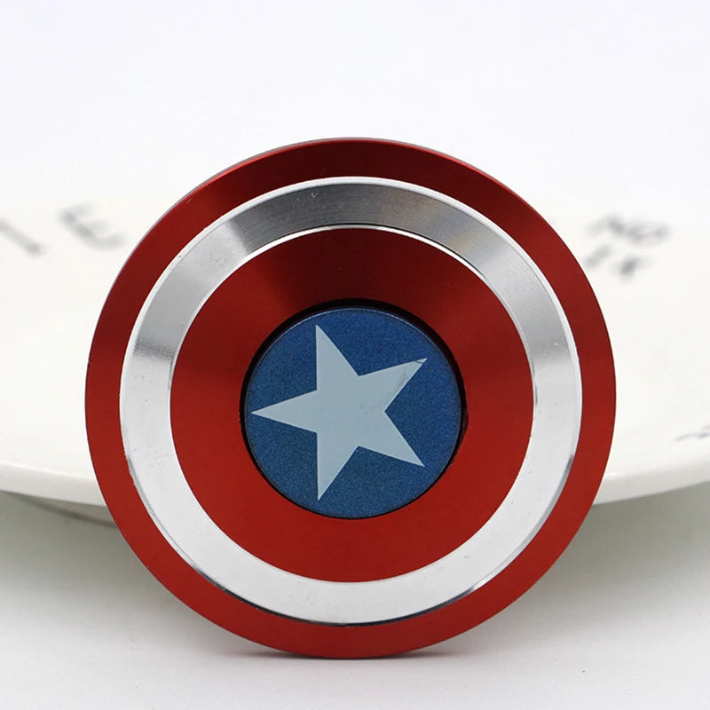 Superhero American Captain Metal Fidget Spinner round Shield Superhero Fidget Toy Adults Antistress Fingertip Gyro Toy for Kids