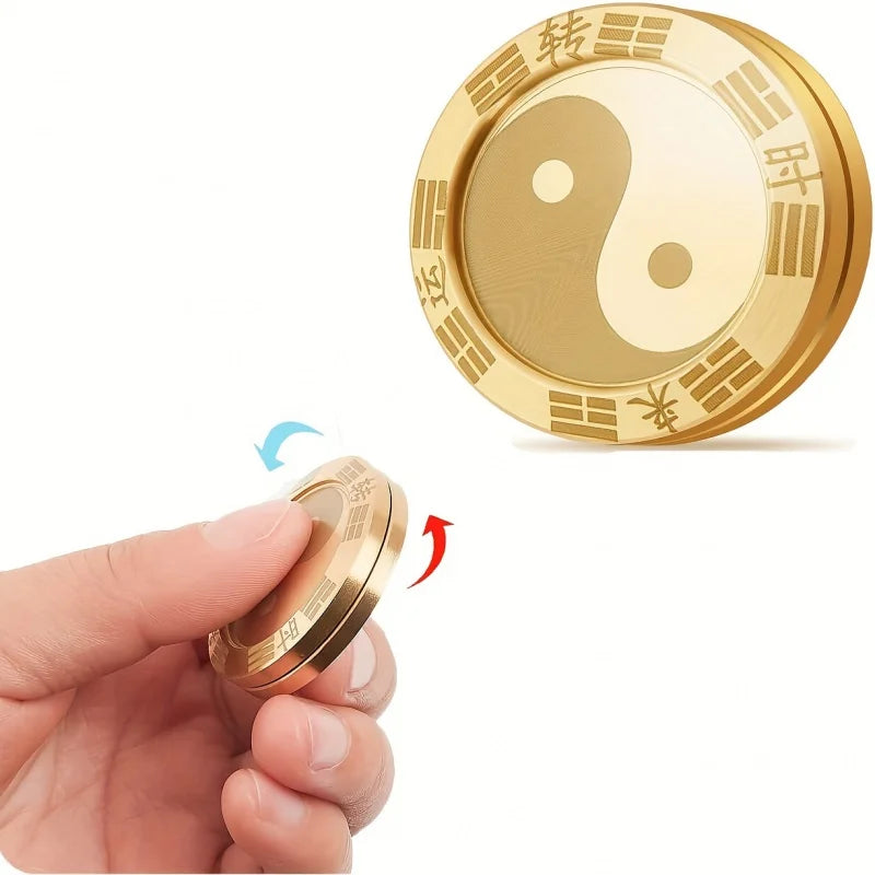 Relax and Improve Your Luck with Metal Fidget Spinners, Lucky Coins, Tai Chi Symbols, Tactile Toys, and Relieve Teenage Fun