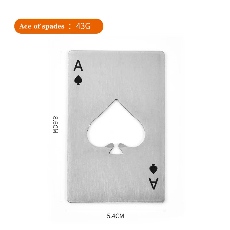 New Stainless Steel Metal Poker Game Waterproof Blackjack Game Toss Durable Silver Card Poker Opener