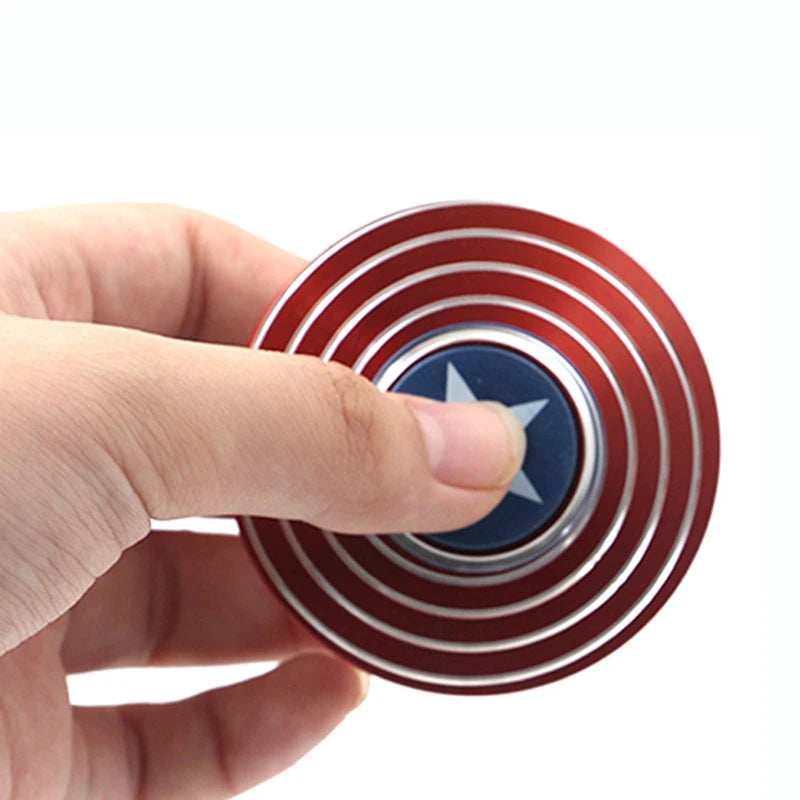 Superhero American Captain Metal Fidget Spinner round Shield Superhero Fidget Toy Adults Antistress Fingertip Gyro Toy for Kids