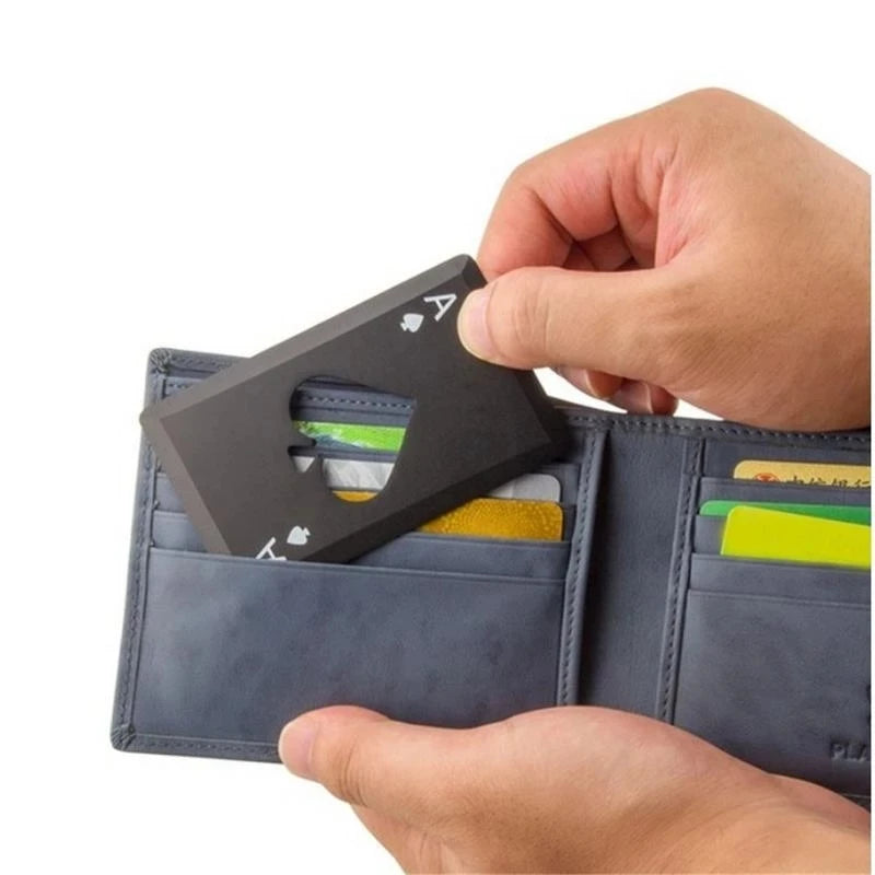 New Stainless Steel Metal Poker Game Waterproof Blackjack Game Toss Durable Silver Card Poker Opener