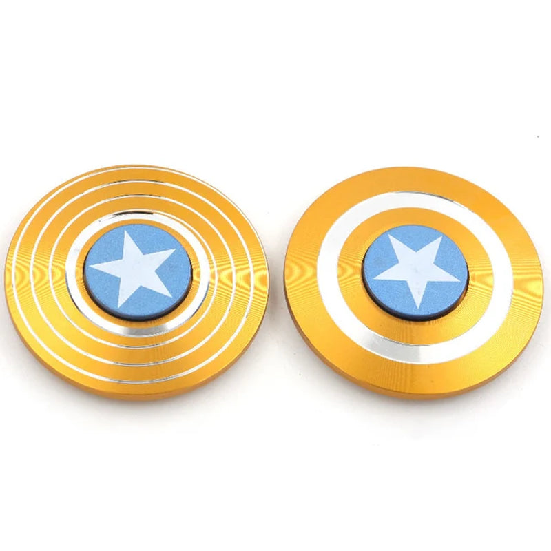 Superhero American Captain Metal Fidget Spinner round Shield Superhero Fidget Toy Adults Antistress Fingertip Gyro Toy for Kids