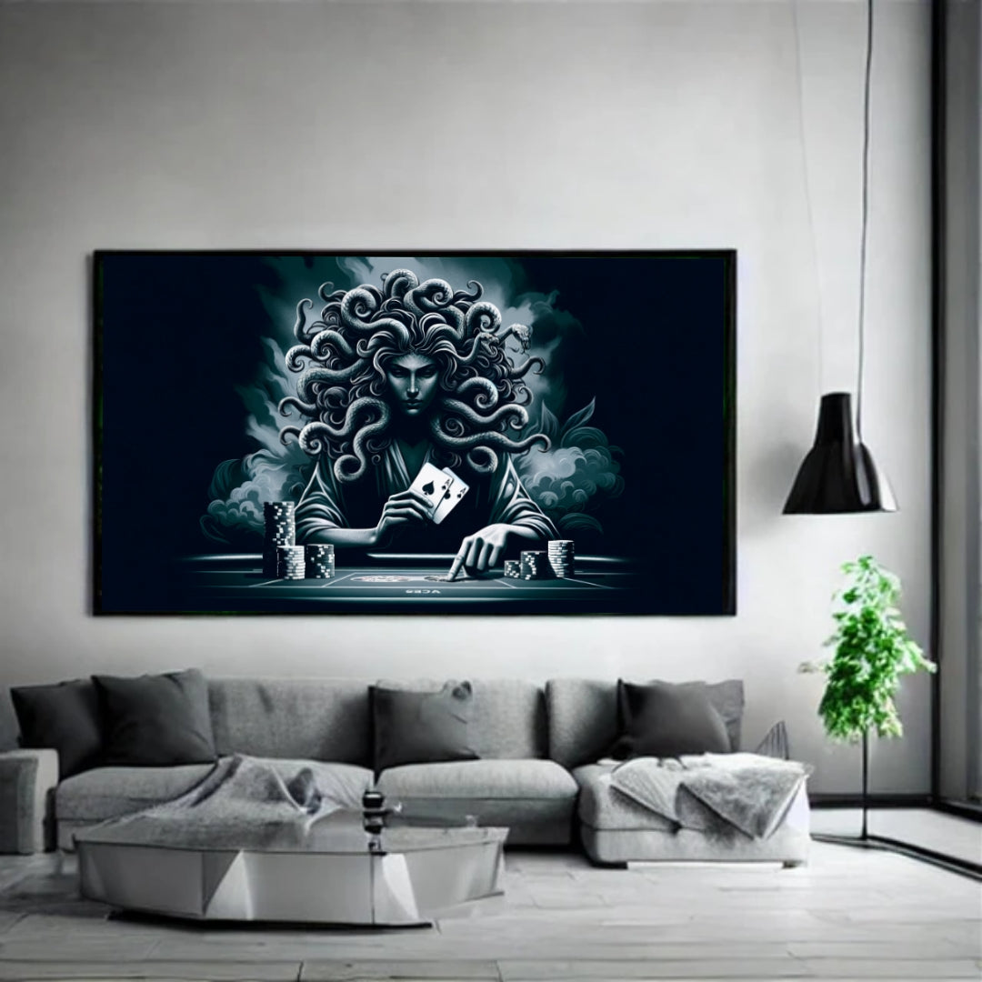 Medusa's Poker Face Matte Canvas, Stretched, 1.25"