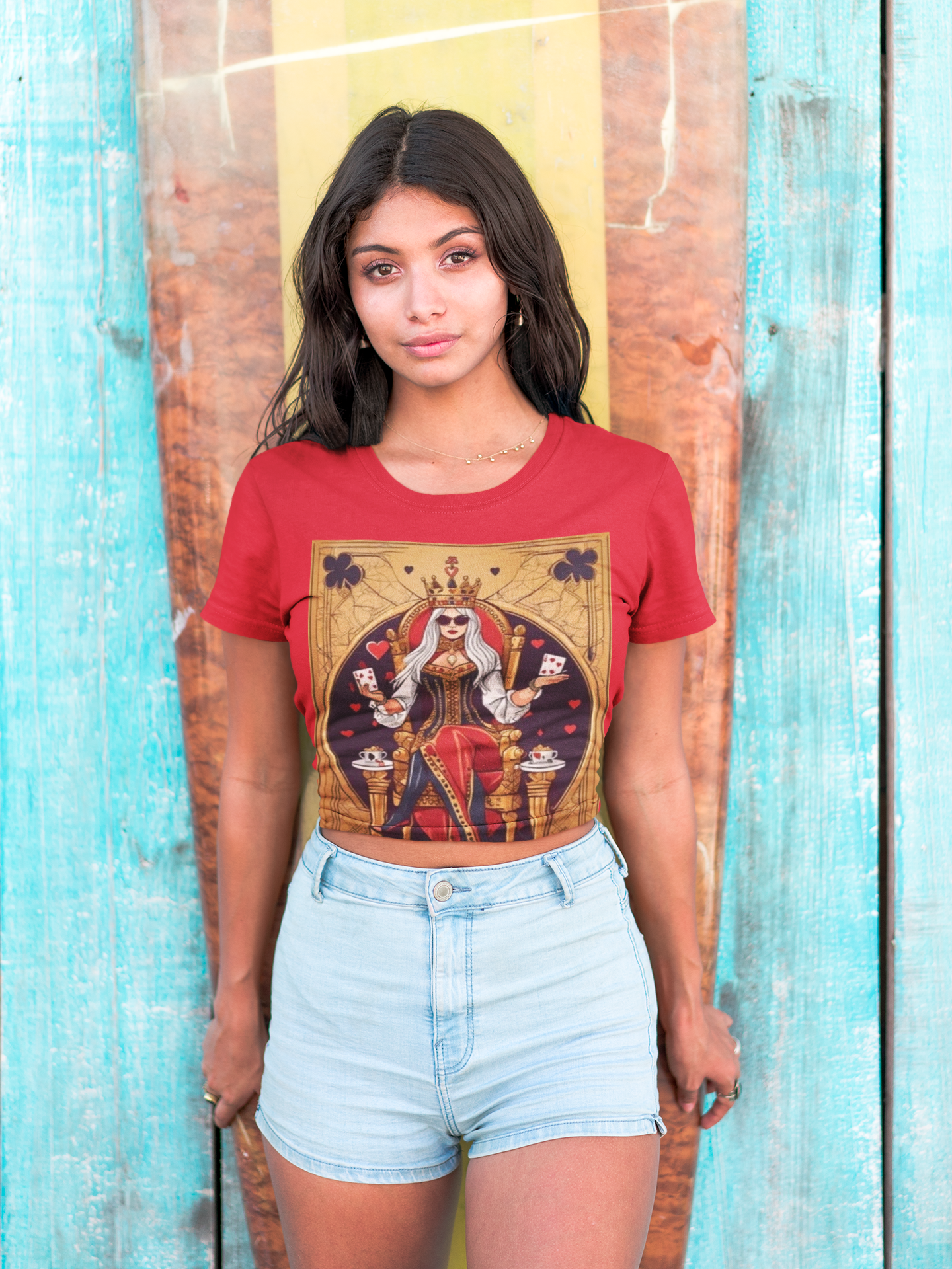 Card Queen Unisex Short Sleeve Tee. Lady luck, poker players, gamblers