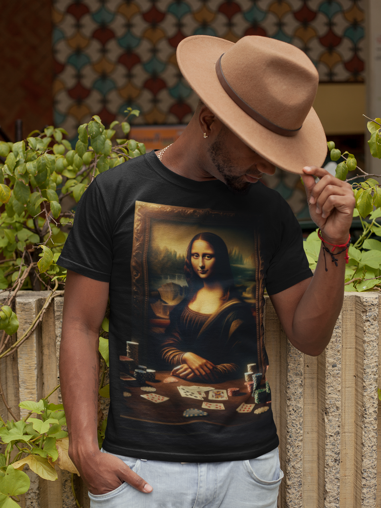 Mona Lisa's Poker Smile Short Sleeve Tee