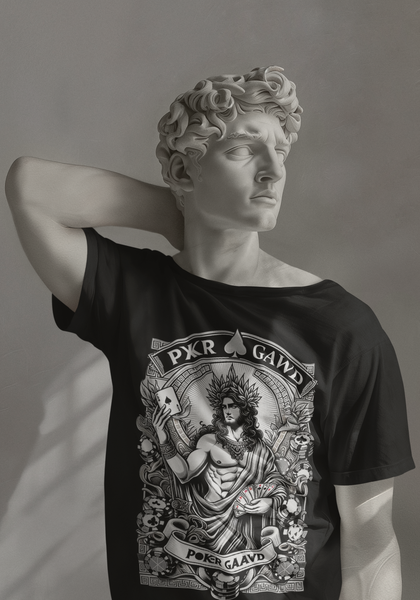 Poker Gawd Graphic t-shirt unisex short sleeve tee. For fashion, luck, poker players, and gamblers