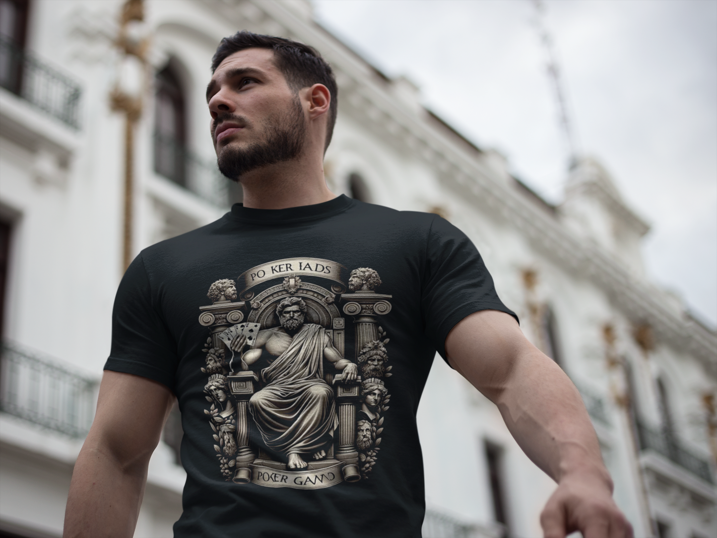 Poker Gawd Graphic t-shirt unisex short sleeve tee. For fashion, luck, poker players, and gamblers