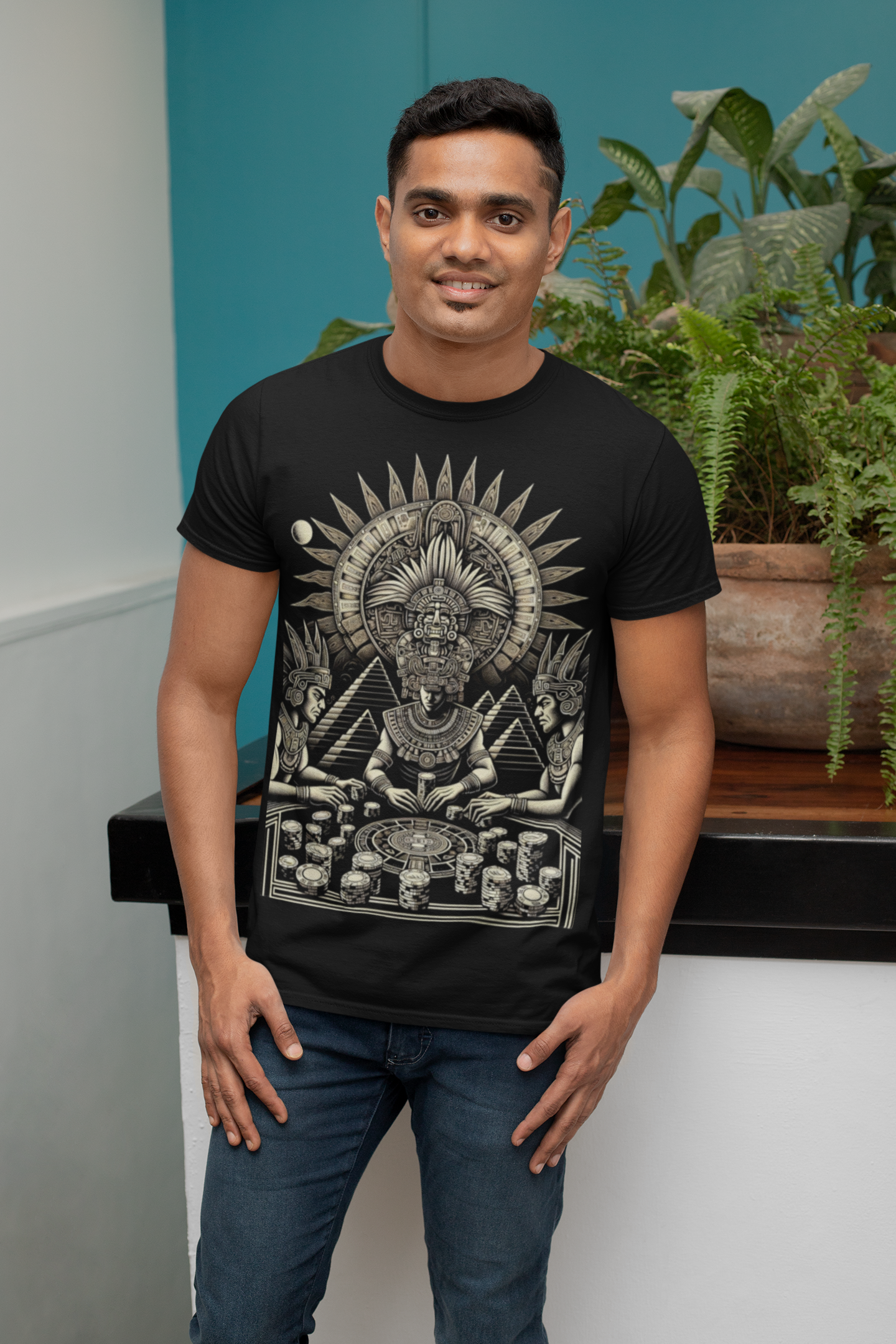 Aztec Poker Gawds Short Sleeve Tee
