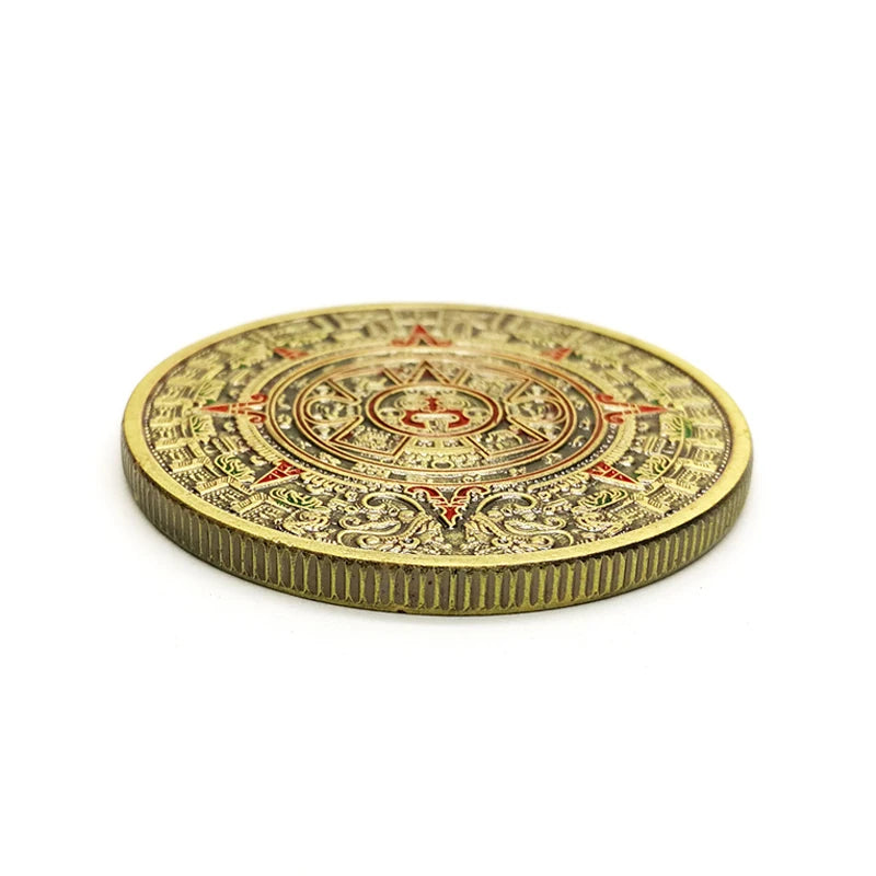 Mayan Aztec Calendar Gold Coin Fidget Toys for Anxiety ADHD EDC Gadgets Finger Skill Juguetes Antiestrés Ansiedad