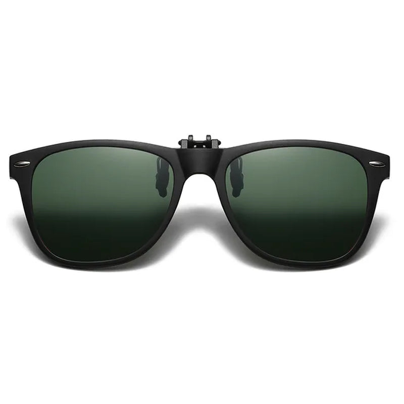 Square Polarized Clip on Sunglasses Men Flip up Photochromic Sunglasses Driver anti Glare Goggles Night Vision Glasses