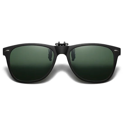 Square Polarized Clip on Sunglasses Men Flip up Photochromic Sunglasses Driver anti Glare Goggles Night Vision Glasses