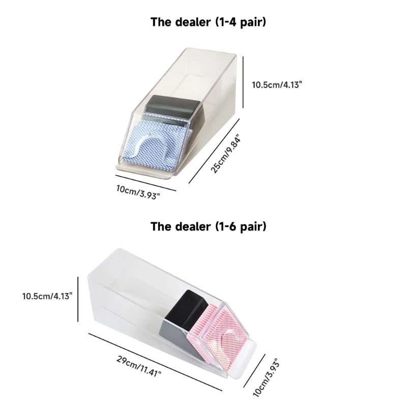 4/6-Deck Acrylic Blackjacks Dealing Shoe Playing Card Shuffler Pokers Dealer Durable Dealer Equipment and Game Supplies