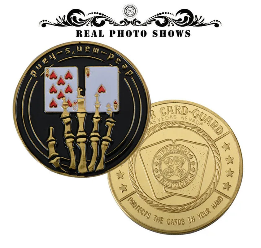 Metal Poker Coin Card Guard Protector Poker Cards Good Luck Challenge Coin Casino Chips Dealer Token Souvenir Collectible Gifts