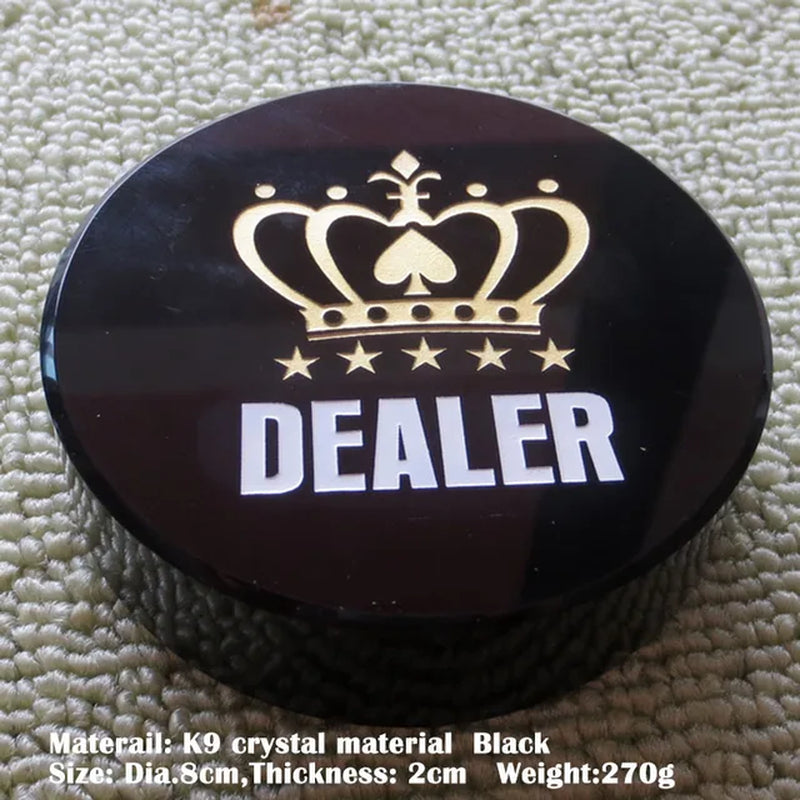 1Pc DEALER or ALL in Poker Button Texas Hold'Em Game DEALER Button Crystal