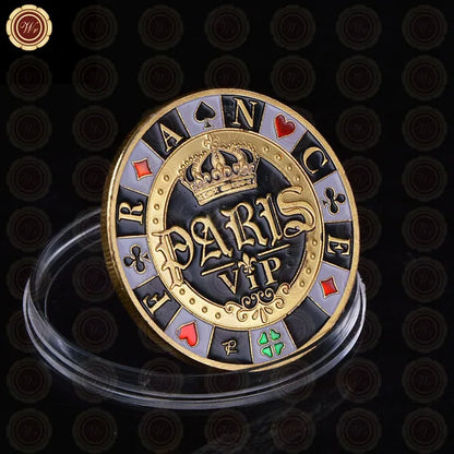 Metal Poker Coin Card Guard Protector Poker Cards Good Luck Challenge Coin Casino Chips Dealer Token Souvenir Collectible Gifts