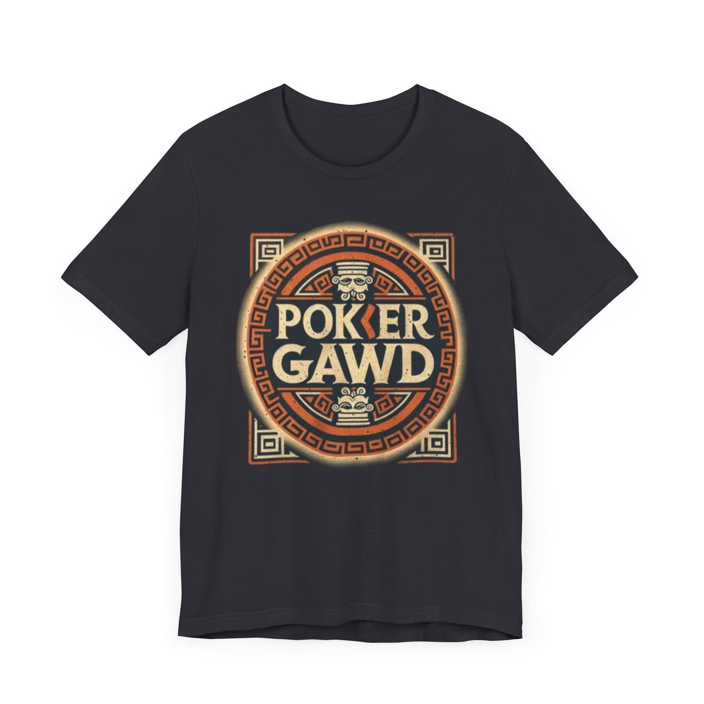 Poker Gawd Graphic t-shirt unisex short sleeve tee. For fashion, luck, poker players, and gamblers