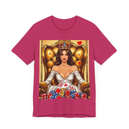 Card Queen Unisex Short Sleeve Tee. Lady luck, poker players, gamblers