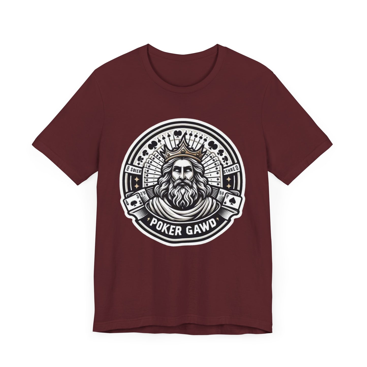 Poker Gawd Graphic T-shirt. For fashion, luck, poker players, and gamblers