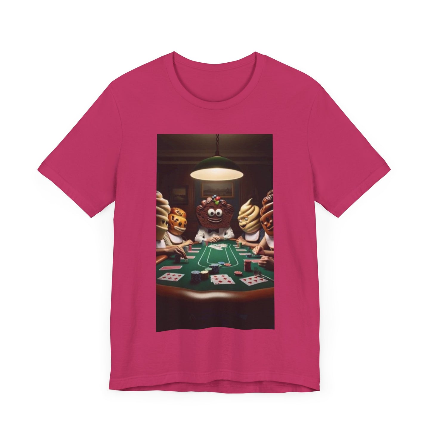 Poker Cake Pastelito Unisex Short Sleeve Tee. Lucky, good luck, poker players, gamblers. Pastel, pastelito, cake series