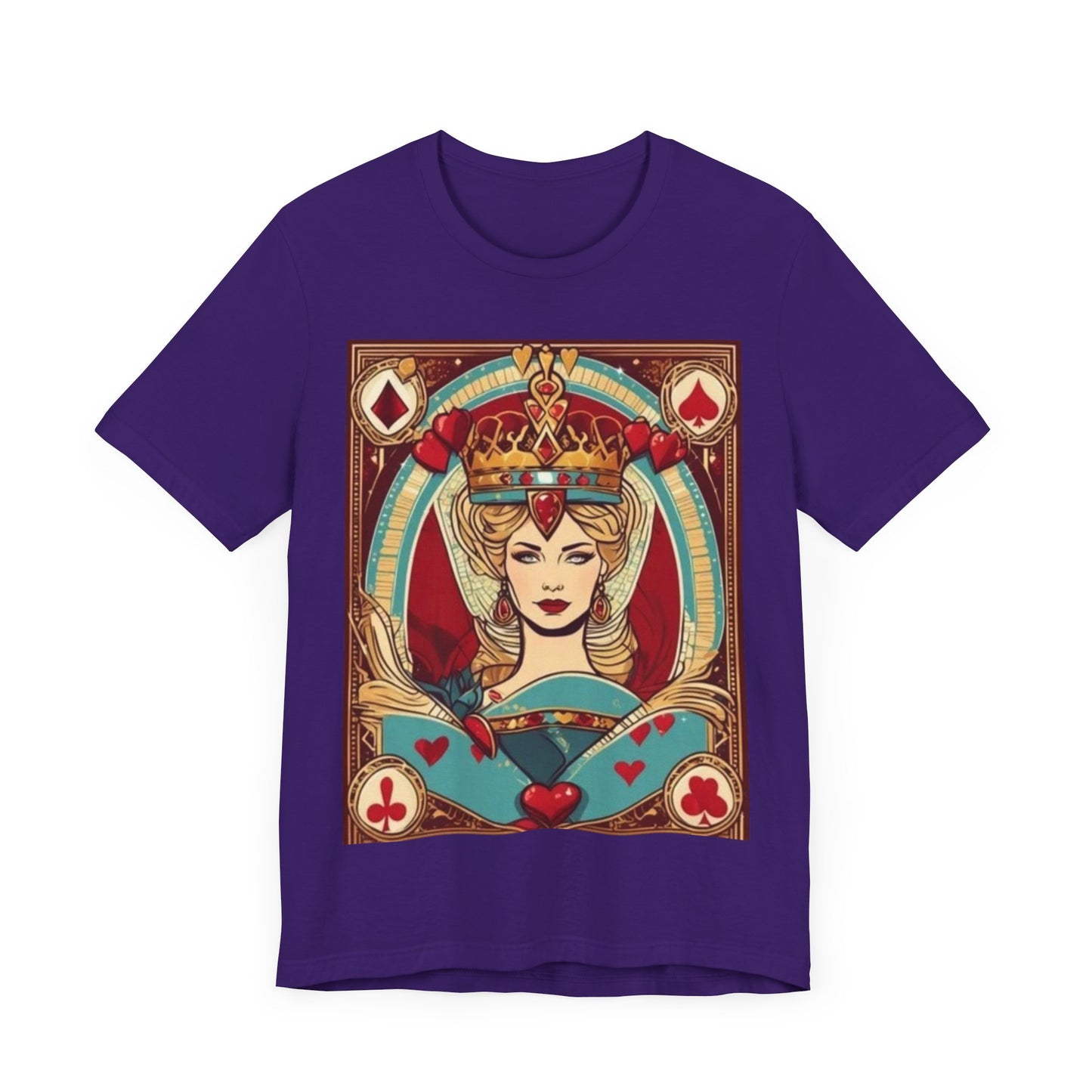 Gamblers Queen of Hearts Unisex Short Sleeve Tee, Lady Luck, Poker, Gambler