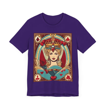 Gamblers Queen of Hearts Unisex Short Sleeve Tee, Lady Luck, Poker, Gambler
