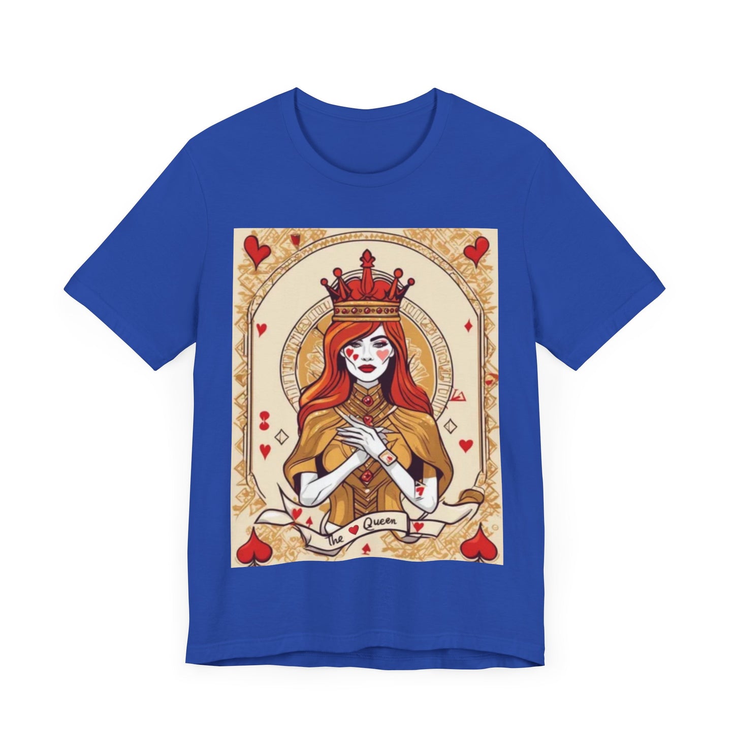 Queen of Hearts Unisex Short Sleeve Tee, Lady Luck, Poker, Gambler
