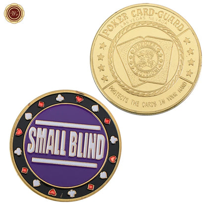 Metal Poker Coin Card Guard Protector Poker Cards Good Luck Challenge Coin Casino Chips Dealer Token Souvenir Collectible Gifts