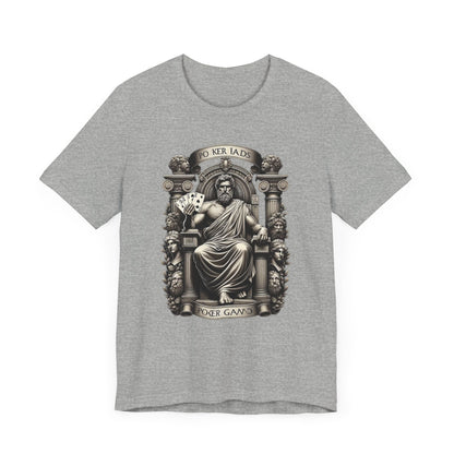 Poker Gawd Graphic t-shirt unisex short sleeve tee. For fashion, luck, poker players, and gamblers