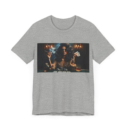 Lady luck Unisex Short Sleeve Tee for Luck, card players, poker players and gamblers