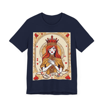 Queen of Hearts Unisex Short Sleeve Tee, Lady Luck, Poker, Gambler