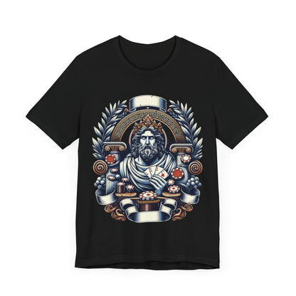 Poker Gawd Graphic t-shirt unisex short sleeve tee. For fashion, luck, poker players, and gamblers