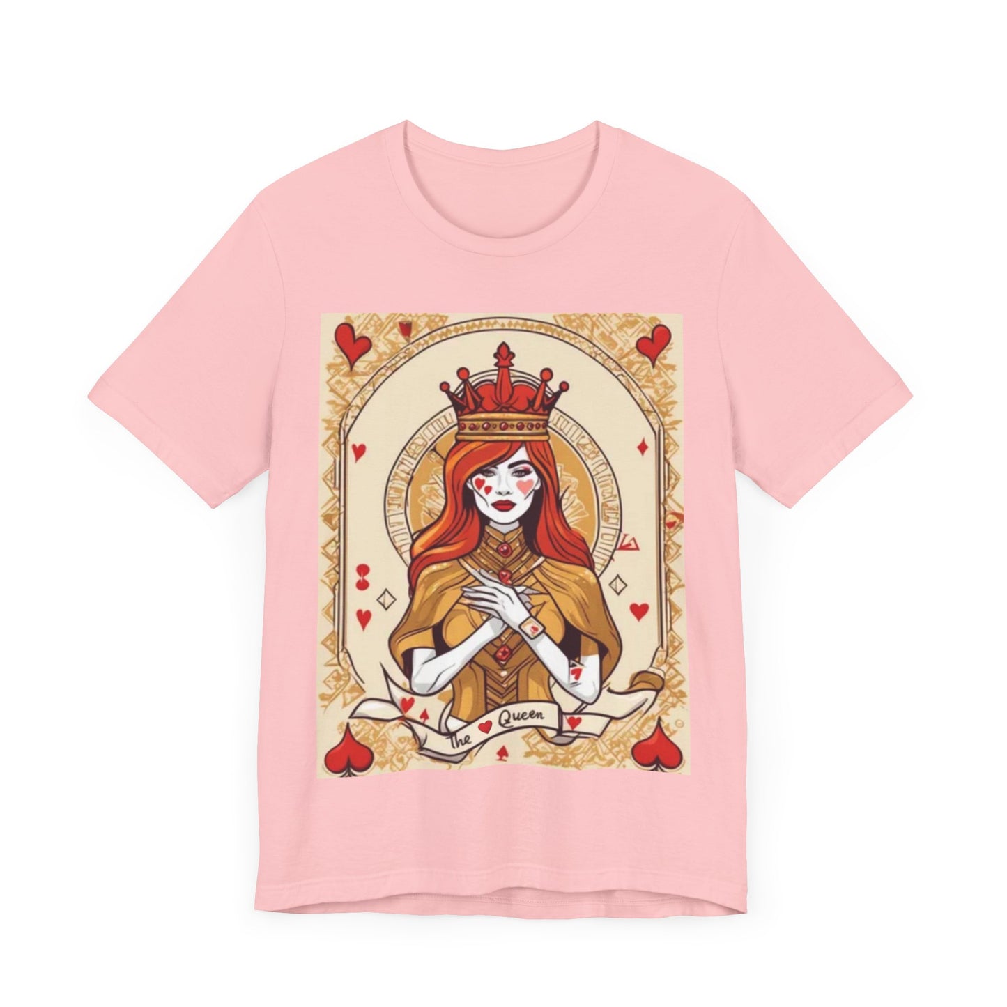 Queen of Hearts Unisex Short Sleeve Tee, Lady Luck, Poker, Gambler