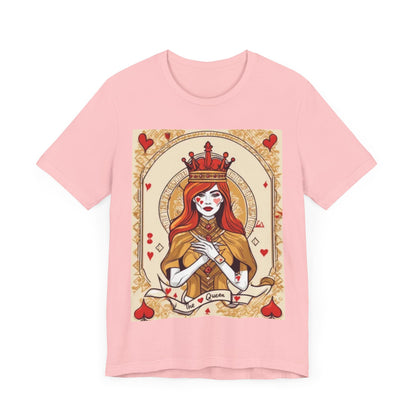 Queen of Hearts Unisex Short Sleeve Tee, Lady Luck, Poker, Gambler