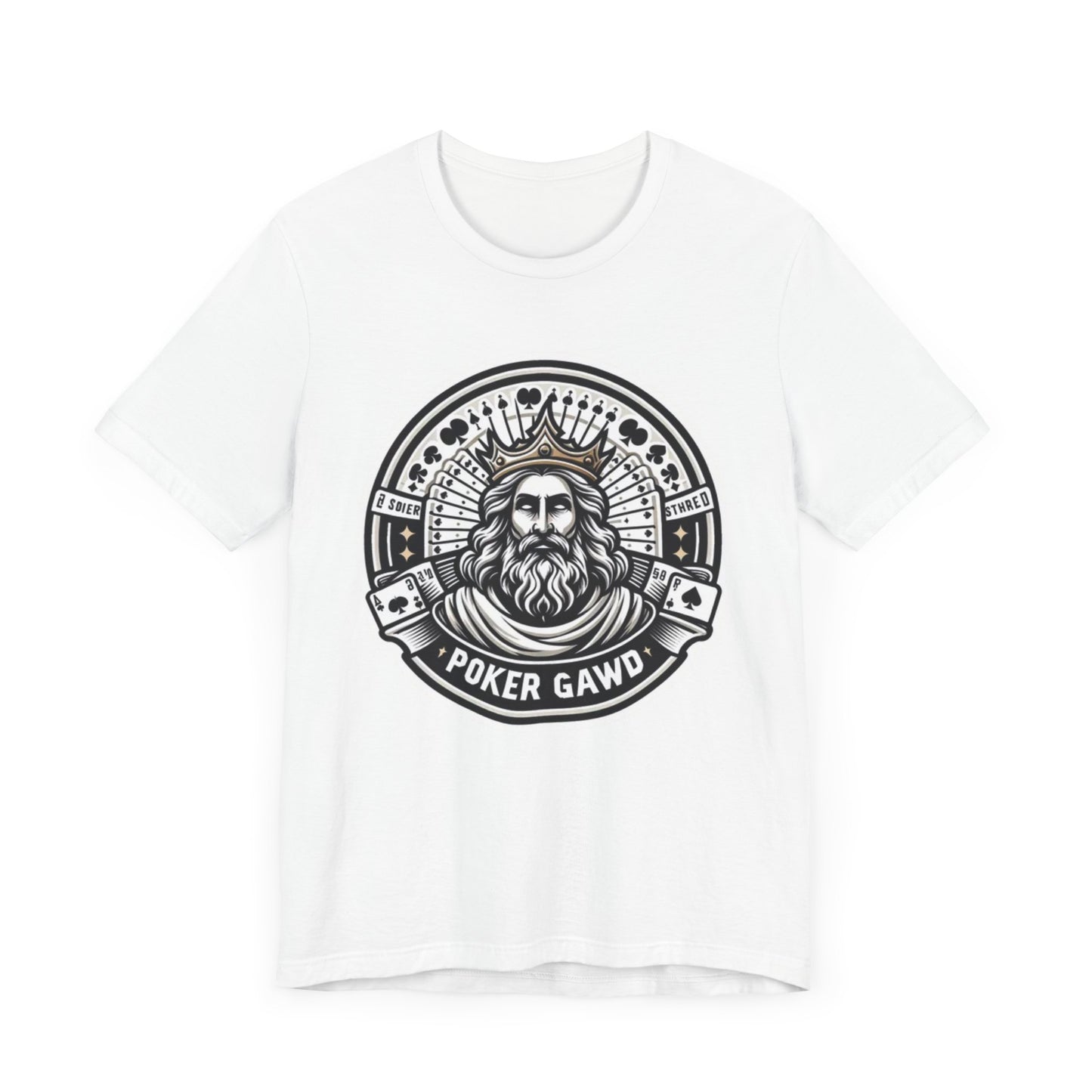 Poker Gawd Graphic T-shirt. For fashion, luck, poker players, and gamblers