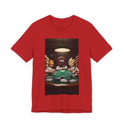 Poker Cake Pastelito Unisex Short Sleeve Tee. Lucky, good luck, poker players, gamblers. Pastel, pastelito, cake series