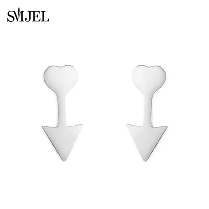 Stainless Steel Creative Poker Ace Stud Earrings Small Black Heart Spades Earrings for Women Girls Jewelry Unique Design Earings
