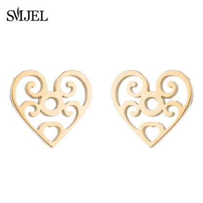 Stainless Steel Creative Poker Ace Stud Earrings Small Black Heart Spades Earrings for Women Girls Jewelry Unique Design Earings