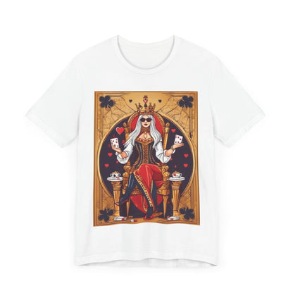Card Queen Unisex Short Sleeve Tee. Lady luck, poker players, gamblers