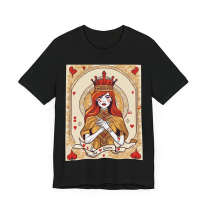 Queen of Hearts Unisex Short Sleeve Tee, Lady Luck, Poker, Gambler