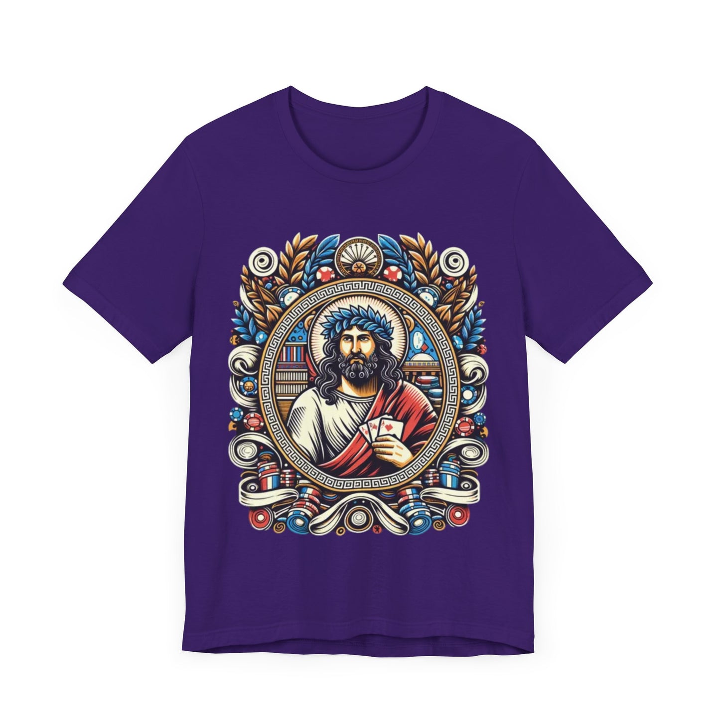 Poker Gawd Graphic t-shirt unisex short sleeve tee. For fashion, luck, poker players, and gamblers
