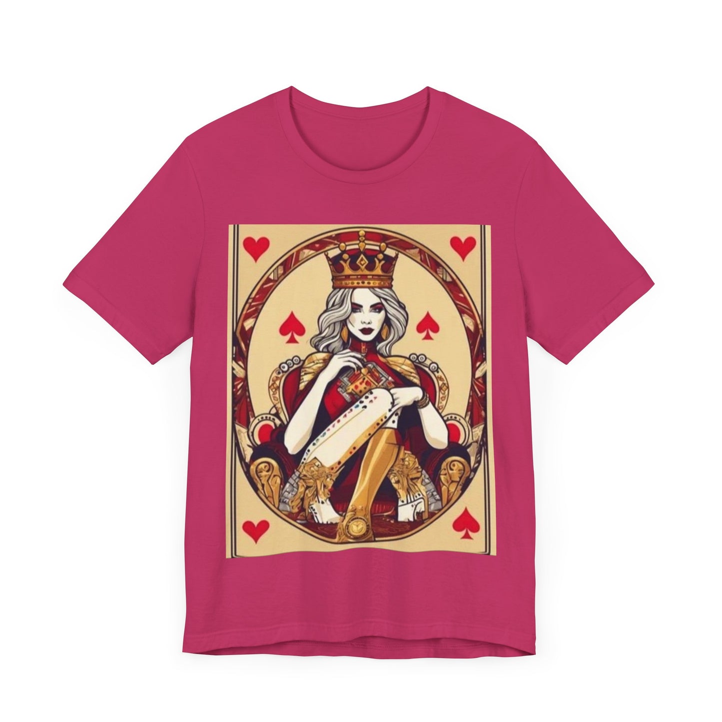 Gamblers Queen Unisex Short Sleeve Tee. Lady luck, poker players, gamblers