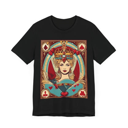 Gamblers Queen of Hearts Unisex Short Sleeve Tee, Lady Luck, Poker, Gambler