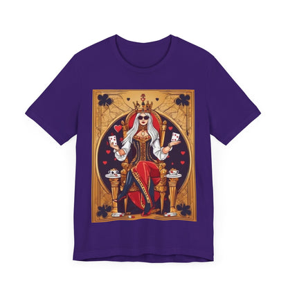 Card Queen Unisex Short Sleeve Tee. Lady luck, poker players, gamblers