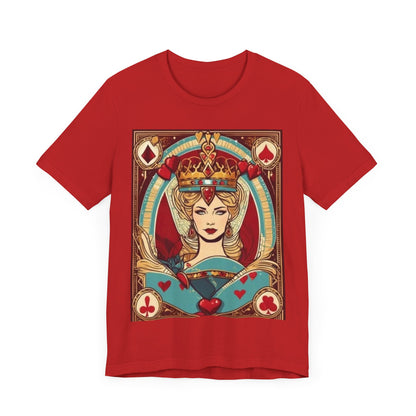 Gamblers Queen of Hearts Unisex Short Sleeve Tee, Lady Luck, Poker, Gambler