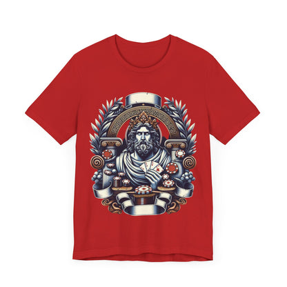 Poker Gawd Graphic t-shirt unisex short sleeve tee. For fashion, luck, poker players, and gamblers