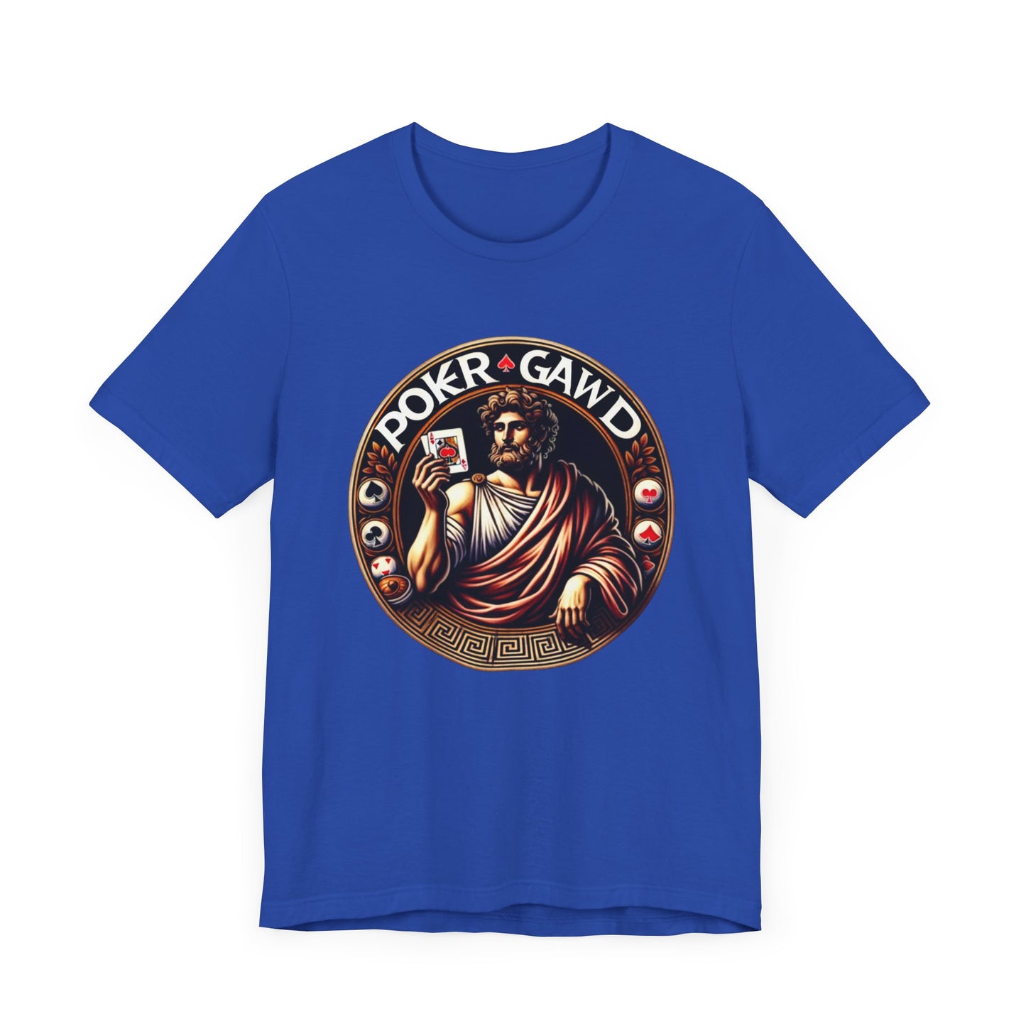 Poker Gawd Graphic t-shirt unisex short sleeve tee. For fashion, luck, poker players, and gamblers